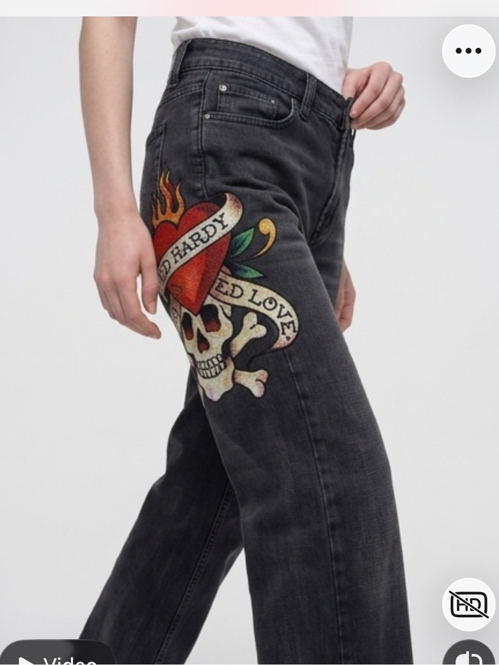 Vintage ed hardy denim pants